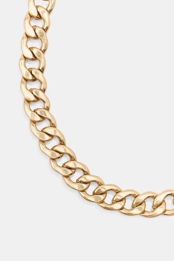 METAL CHAIN NECKLACE - Golden by Zara - Image 1