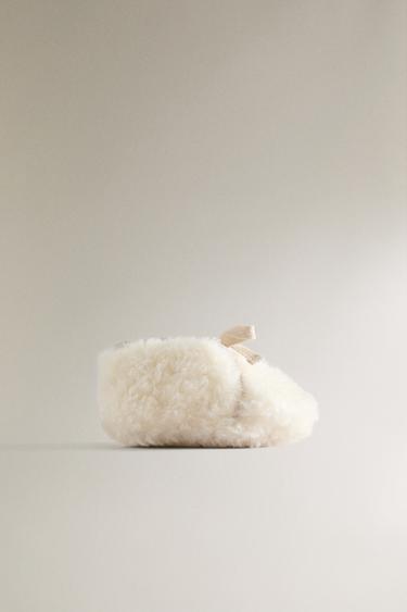 FAUX SHEARLING BOOTIES - Beige by Zara - Image 0