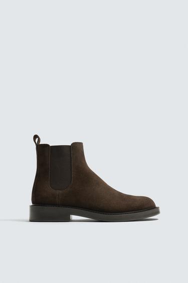 LEATHER CHELSEA BOOTS - Brown by Zara