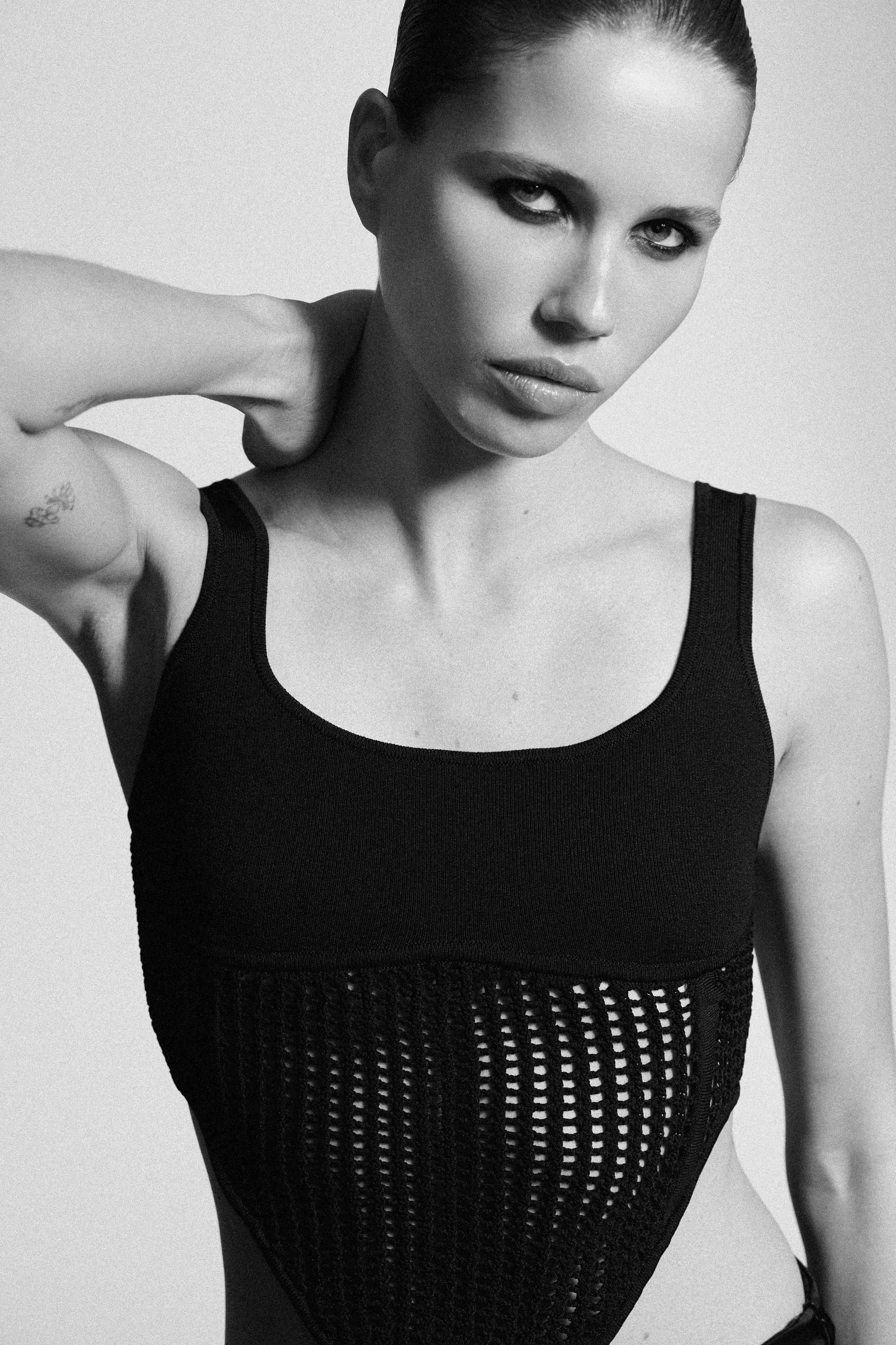 TOP CORSET MAILLE COMBINÉE