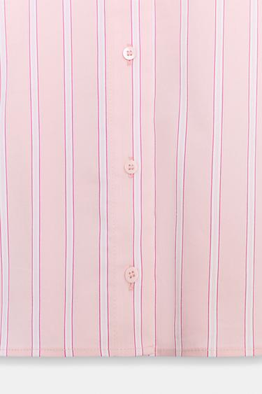 CHEMISE À RAYURES SANS MANCHES LARGES - Rose / Blanc de Zara - Image 8
