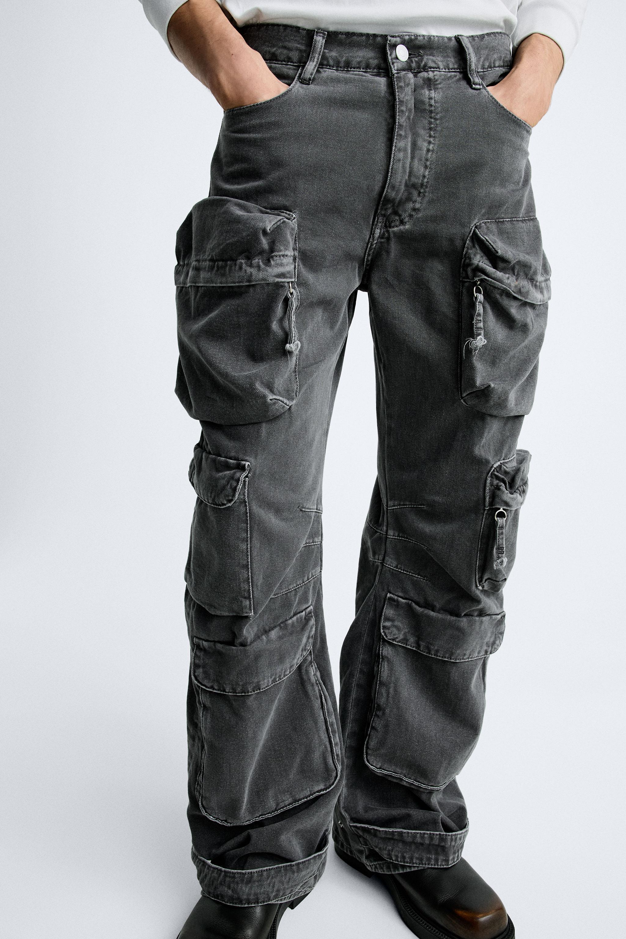 UTILITY POCKET JEANS - Stone | ZARA United States