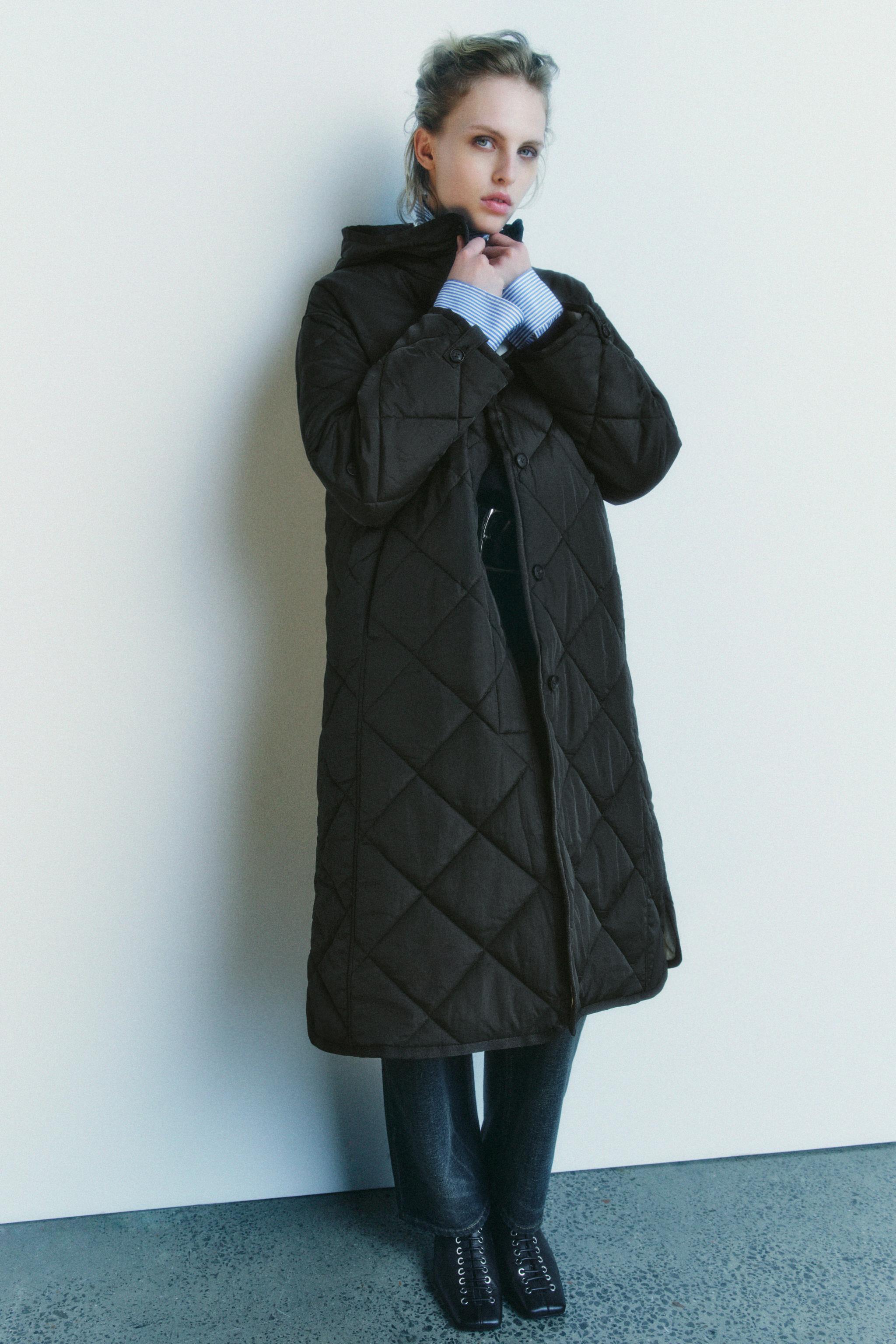 Quilted jacket with hidden hood zara hotsell