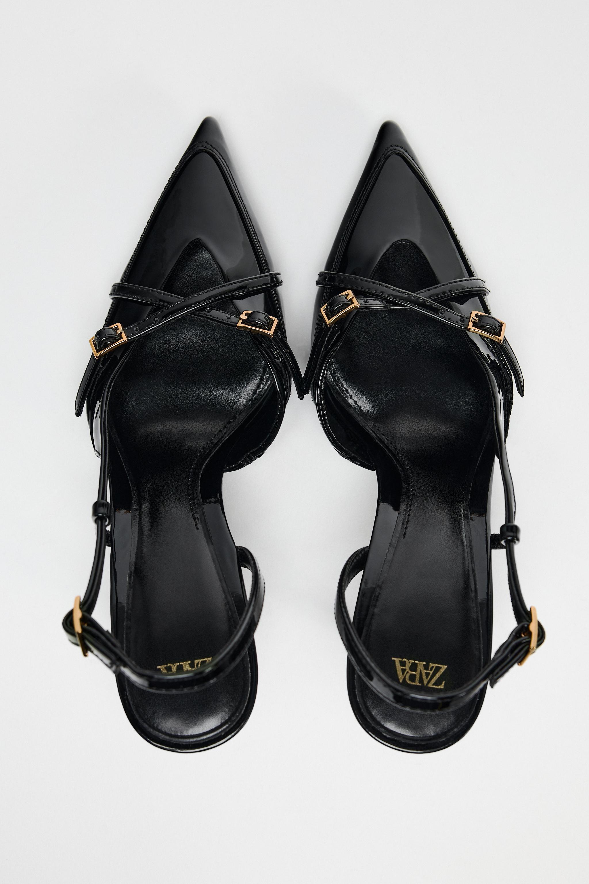 バックルストラップ ハイヒールシューズ - ブラック | ZARA バックルストラップ ハイヒールシューズ - ブラック | ZARA
