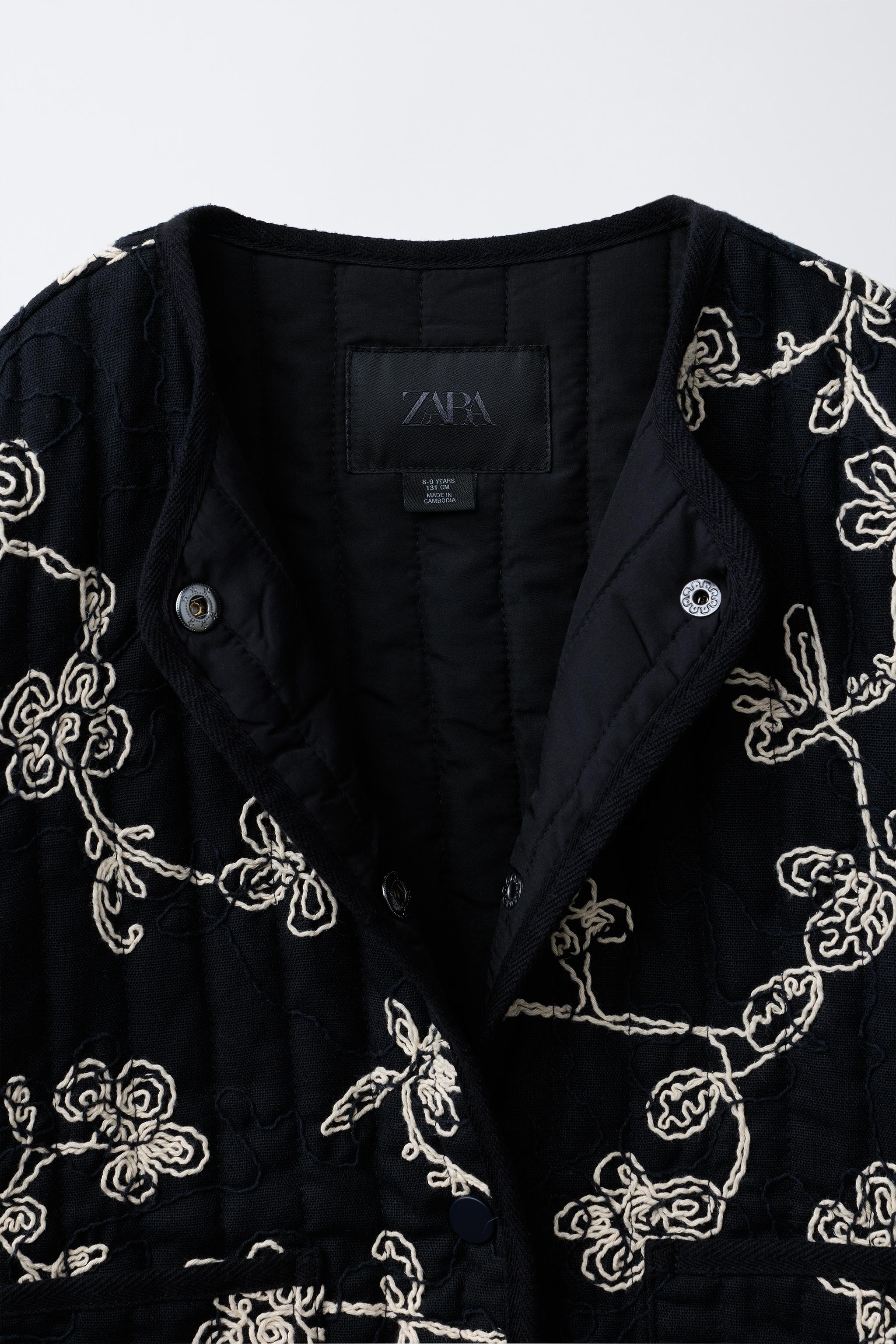 CONTRAST EMBROIDERED QUILTED JACKET