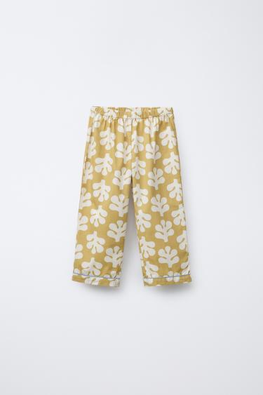 3-6 YEARS/ SHAPES PRINT SHIRT AND TROUSER PYJAMAS - Green by Zara - Image 3