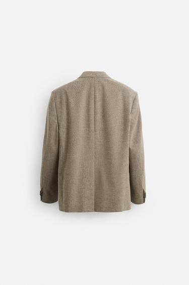 TEXTURED DOUBLE-BREASTED BLAZER - Brown by Zara - Image 9