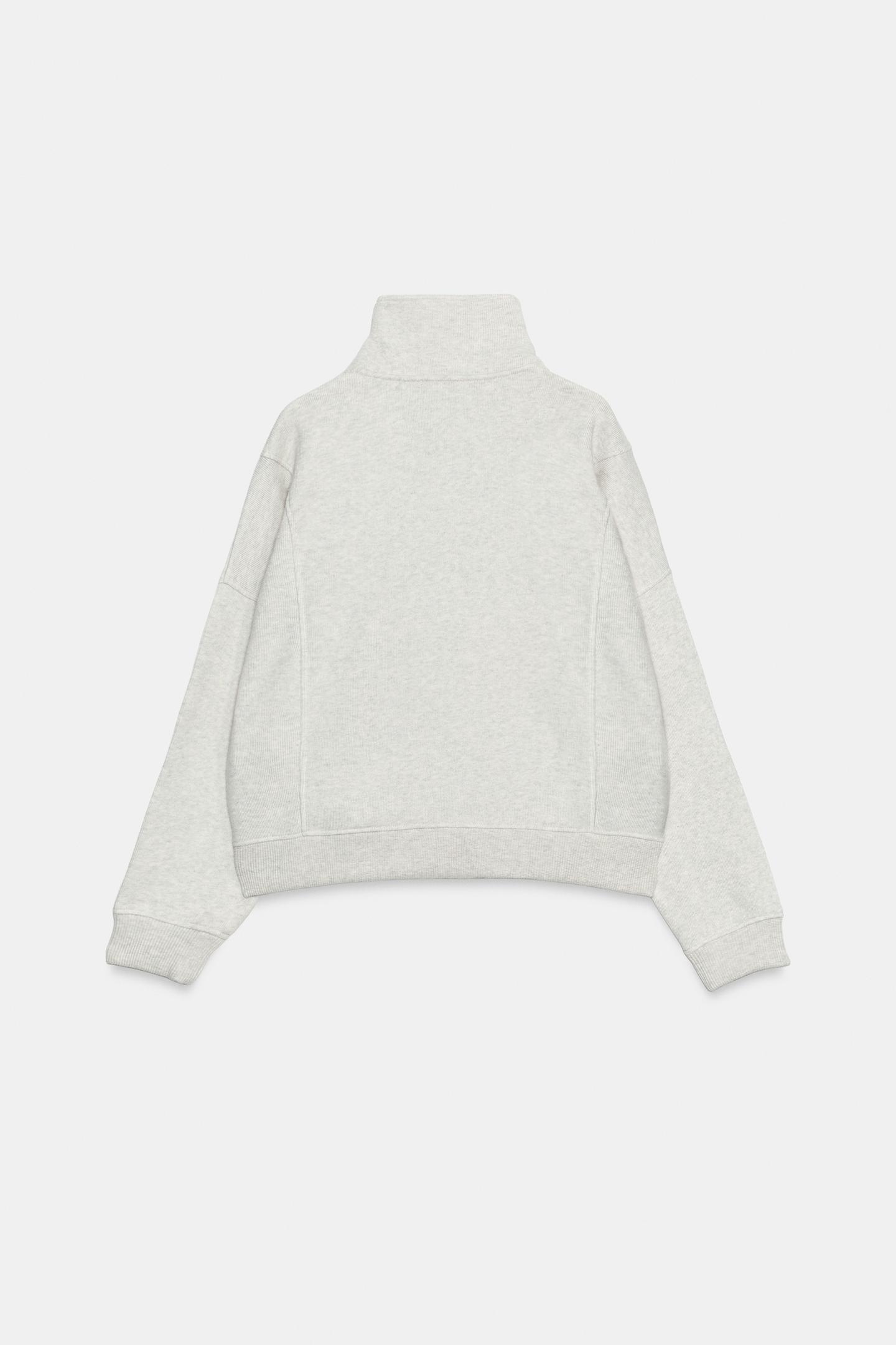Женская толстовка Zara Zip-Up Fleece, цвет: Серый меланжевый — фото 7