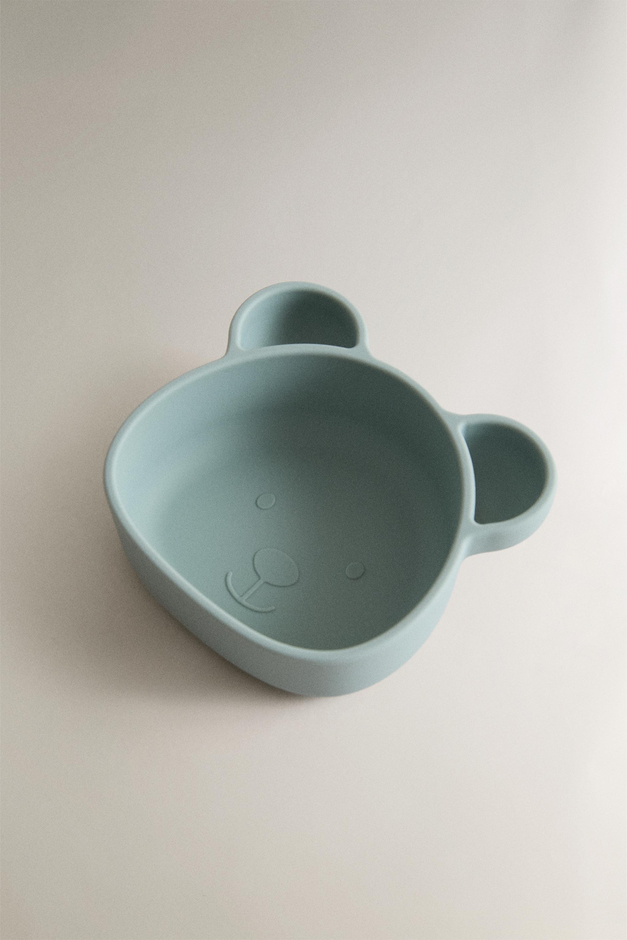 KIDS' BEAR SILICONE BOWL — Blue