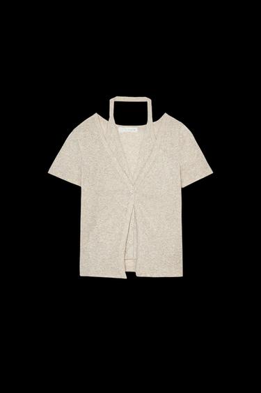 Zara HALTER DOUBLE TOP - Sand / Marl - Image 0