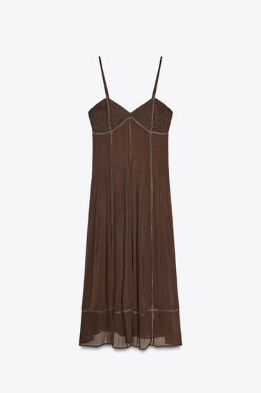 ZW COLLECTION STRAPPY DRESS - Mink by Zara - Image 6