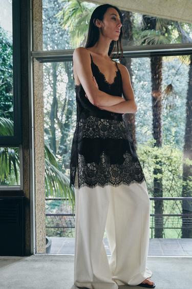 ZW COLLECTION LONG LACE TOP - Black by Zara - Image 4