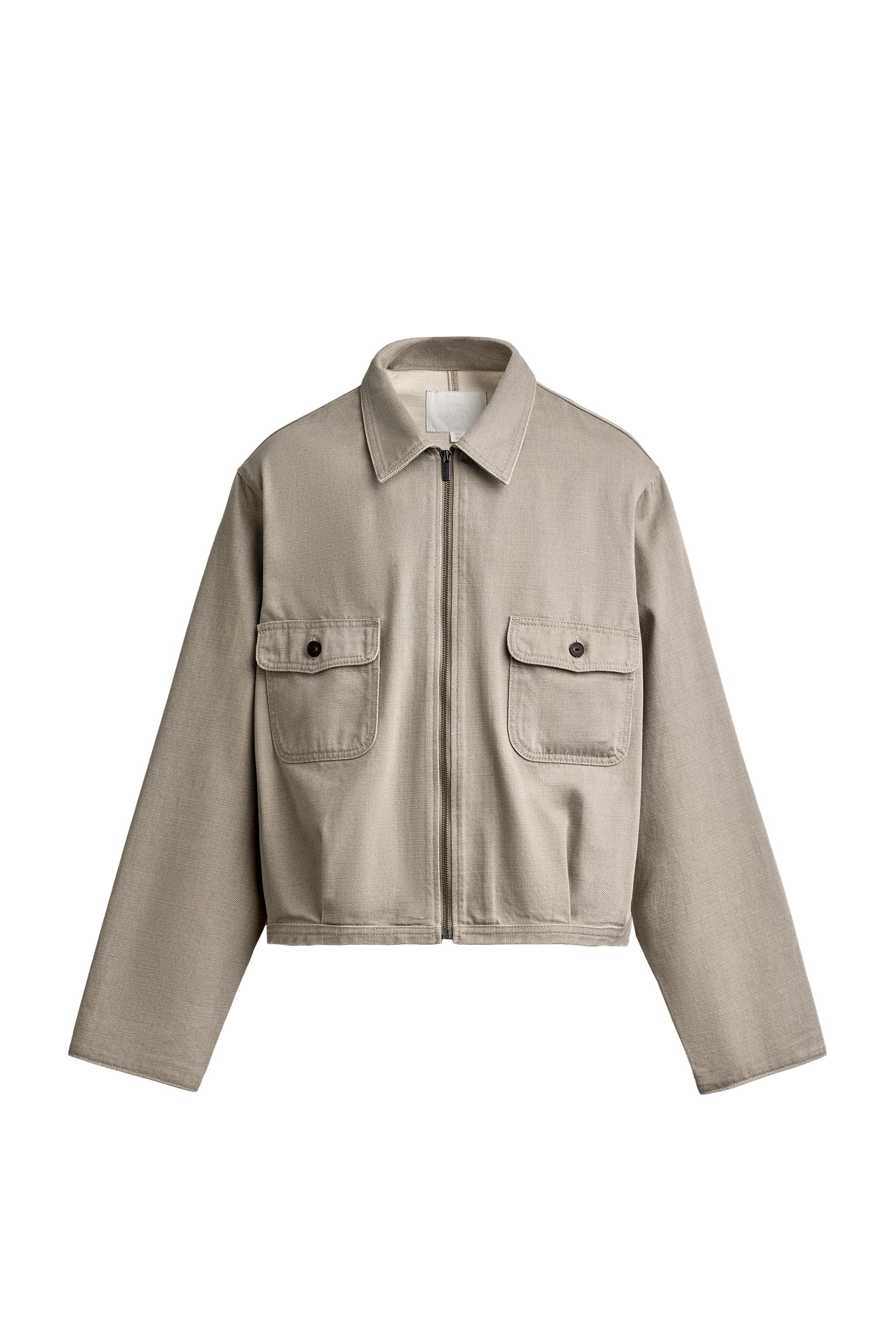 SOBRECAMISA CROPPED FIT EFECTO ENCERADO