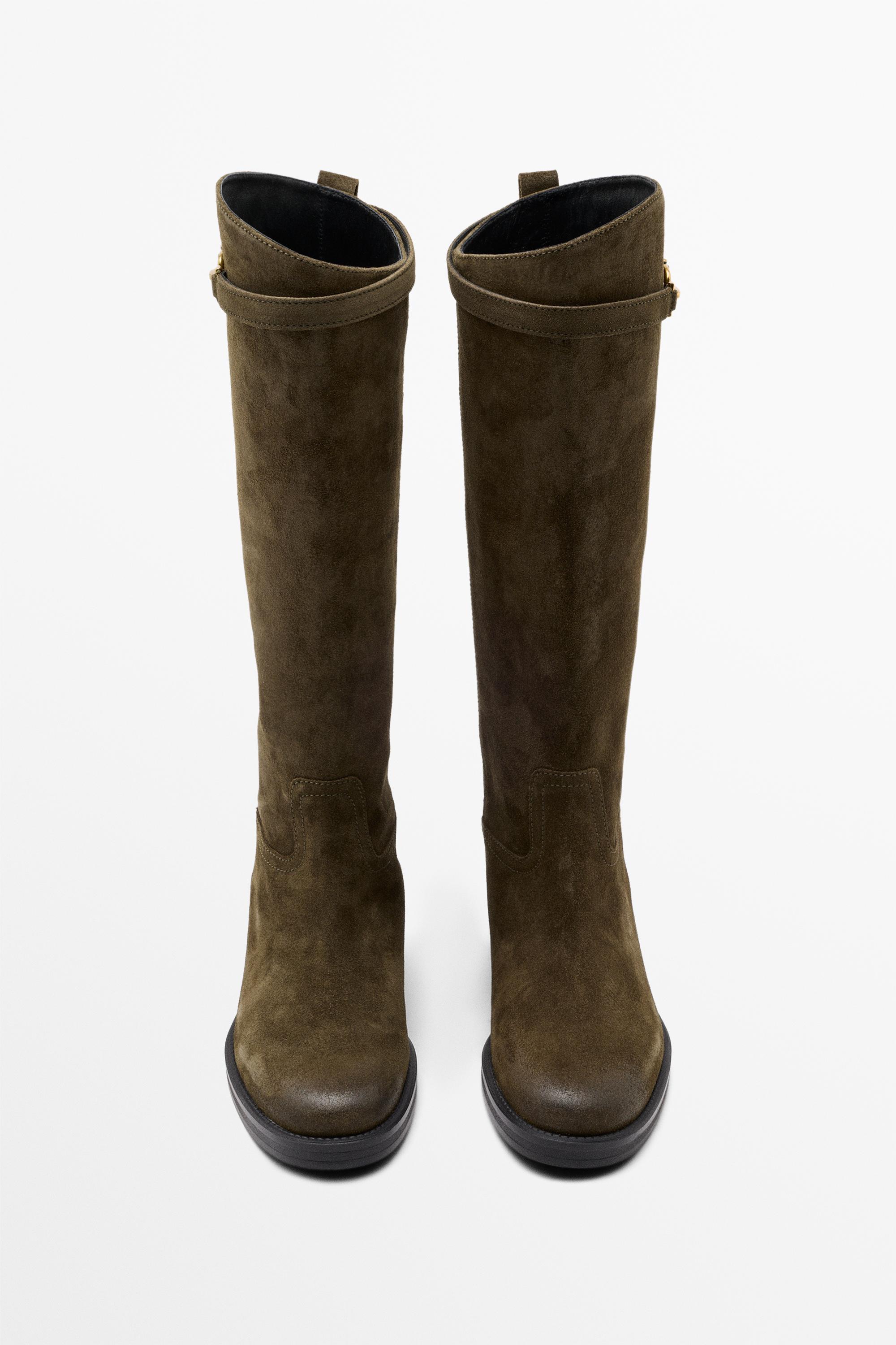 Bottes équestre en croûte de cuir huilées