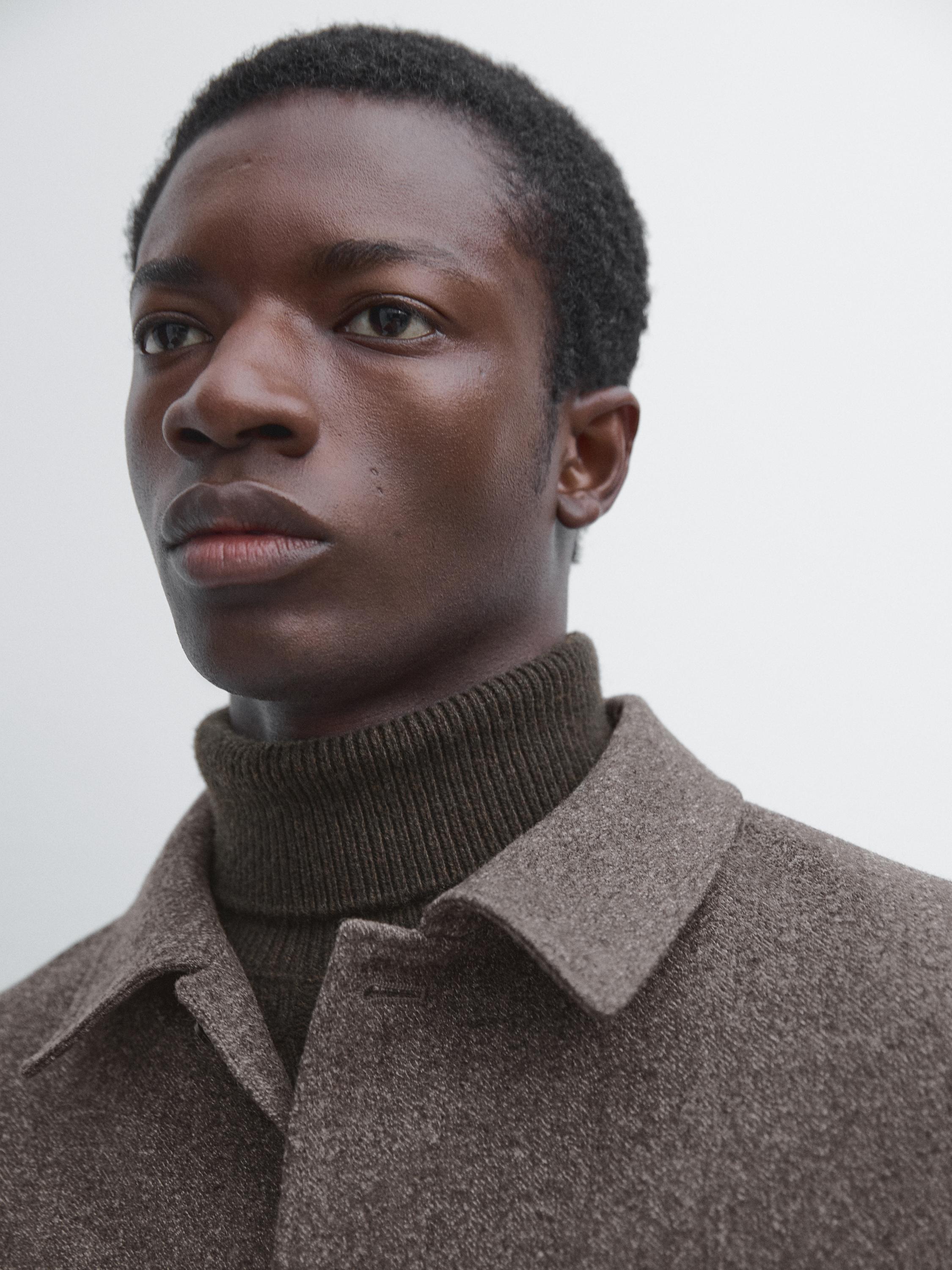 Herringbone wool blend cardigan