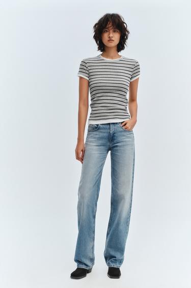 DOUBLE STRIPE T-SHIRT - charcoal grey by Zara