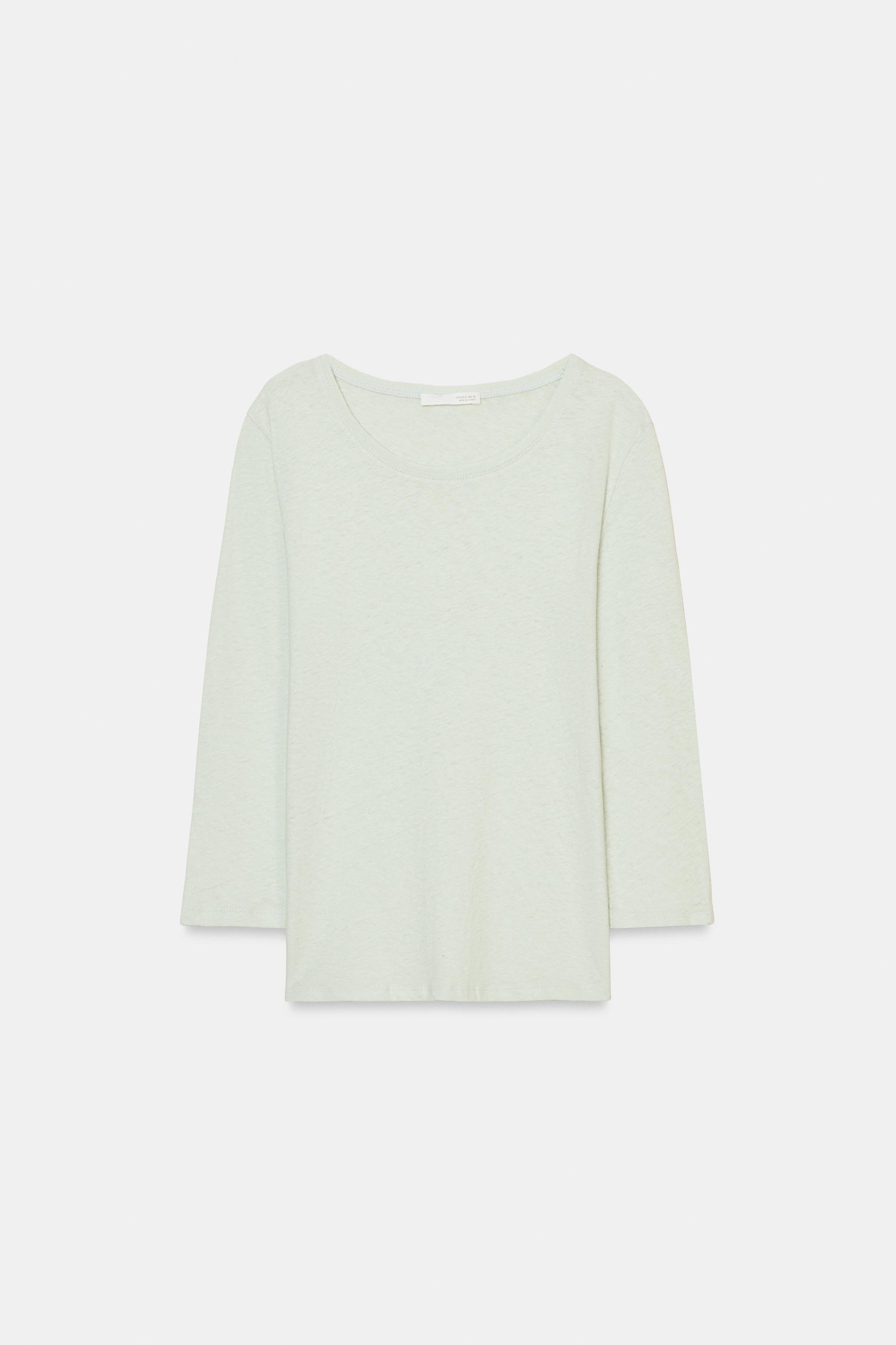 WASHED EFFECT LINEN T-SHIRT
