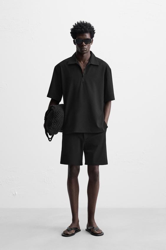 Zara Espana Polo Negro Zara Hombre Polos Negros Hombre Nueva