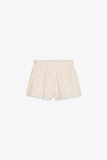 EMBROIDERED SHORTS - Ecru by Zara - Image 4