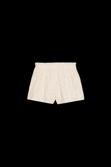 EMBROIDERED SHORTS - Ecru by Zara