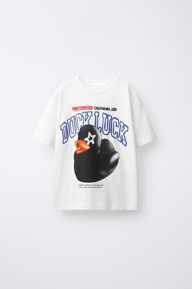 CAMISETA ESTAMPADA PATO - Blanco de Zara - Imagen 0