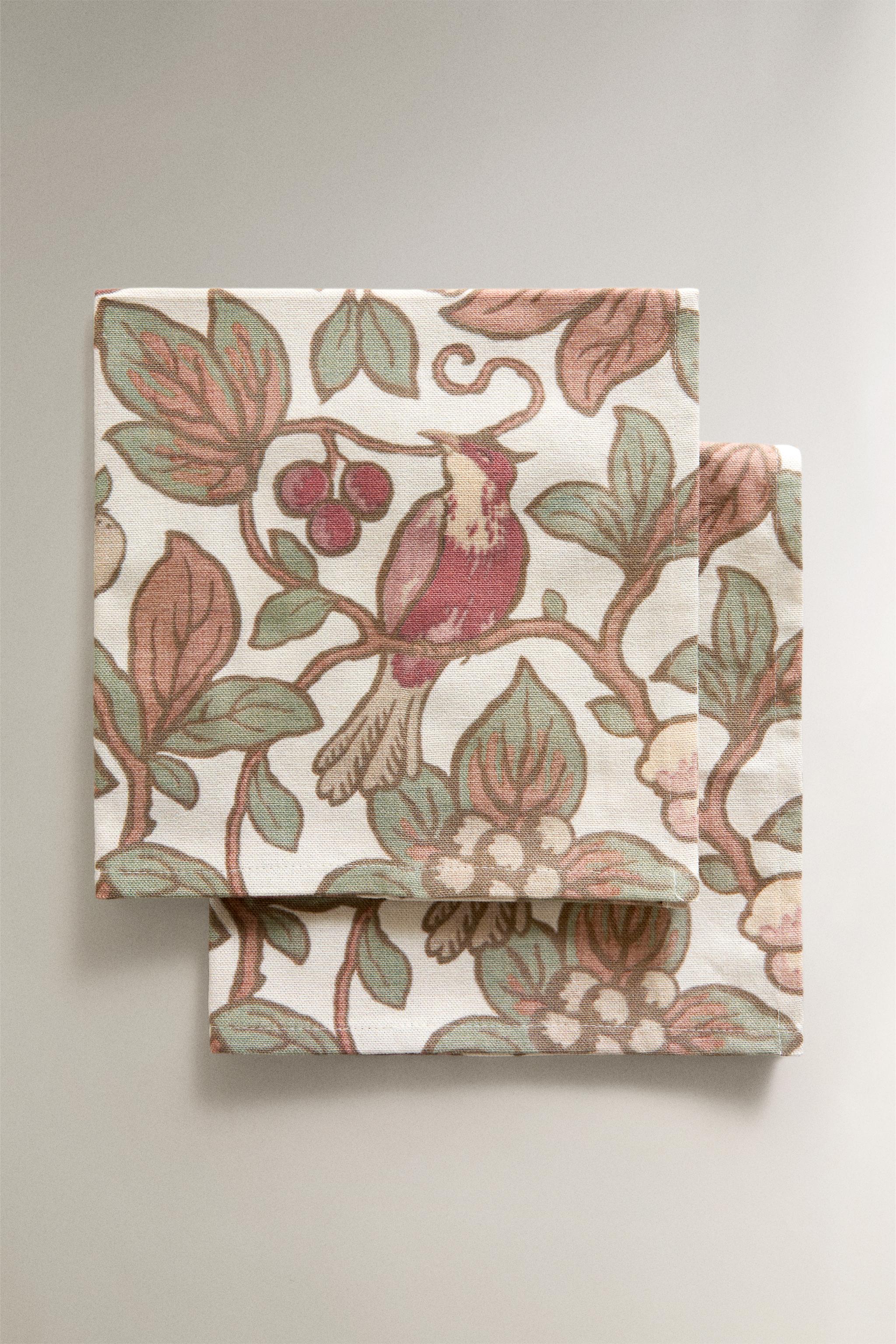 FLORAL AND BIRD NAPKINS (PACK OF 2) | KATHARINE POLE