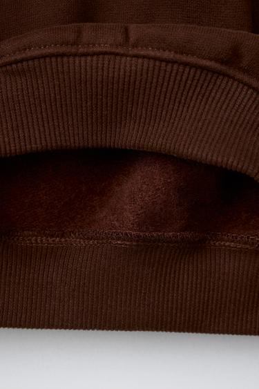 PLAIN HIGH NECK SWEATSHIRT - Dark brown by Zara - Image 3
