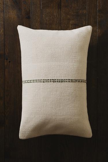 DOUBLE LINE CUSHION COVER - Green by Zara