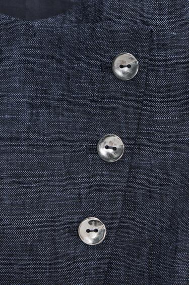100% LINEN CROSSOVER WAISTCOAT - Indigo by Zara - Image 7