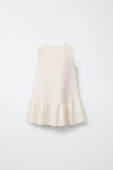ROBE EN MAILLE AVEC NŒUDS - Écru / Noir de Zara - Image 1