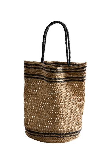 GRAND SAC CABAS EN PAPIER - Bicolore de Zara