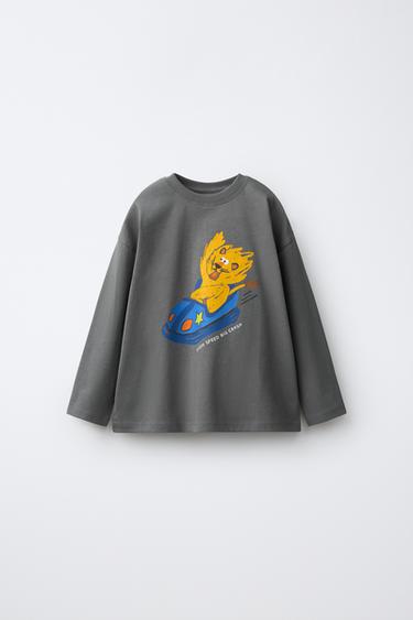 CAMISETA ESTAMPADO - Gris antracita de Zara