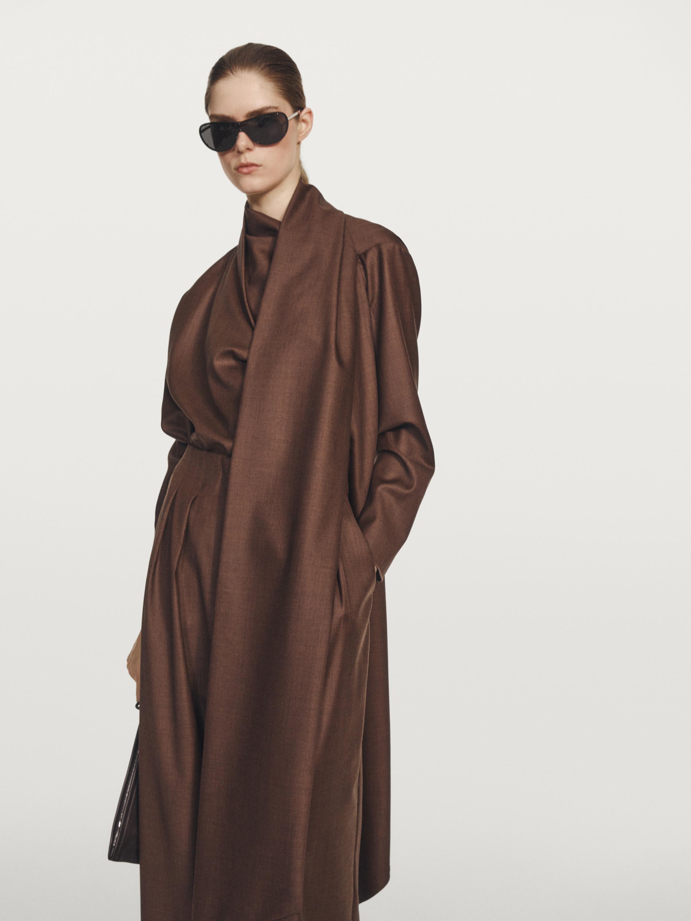 100% wool voluminous neck blouse - STUDIO