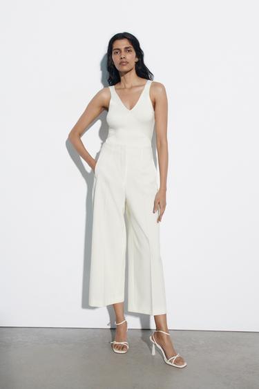 CULOTTE MIT HOHEM BUND - Cremefarben von Zara