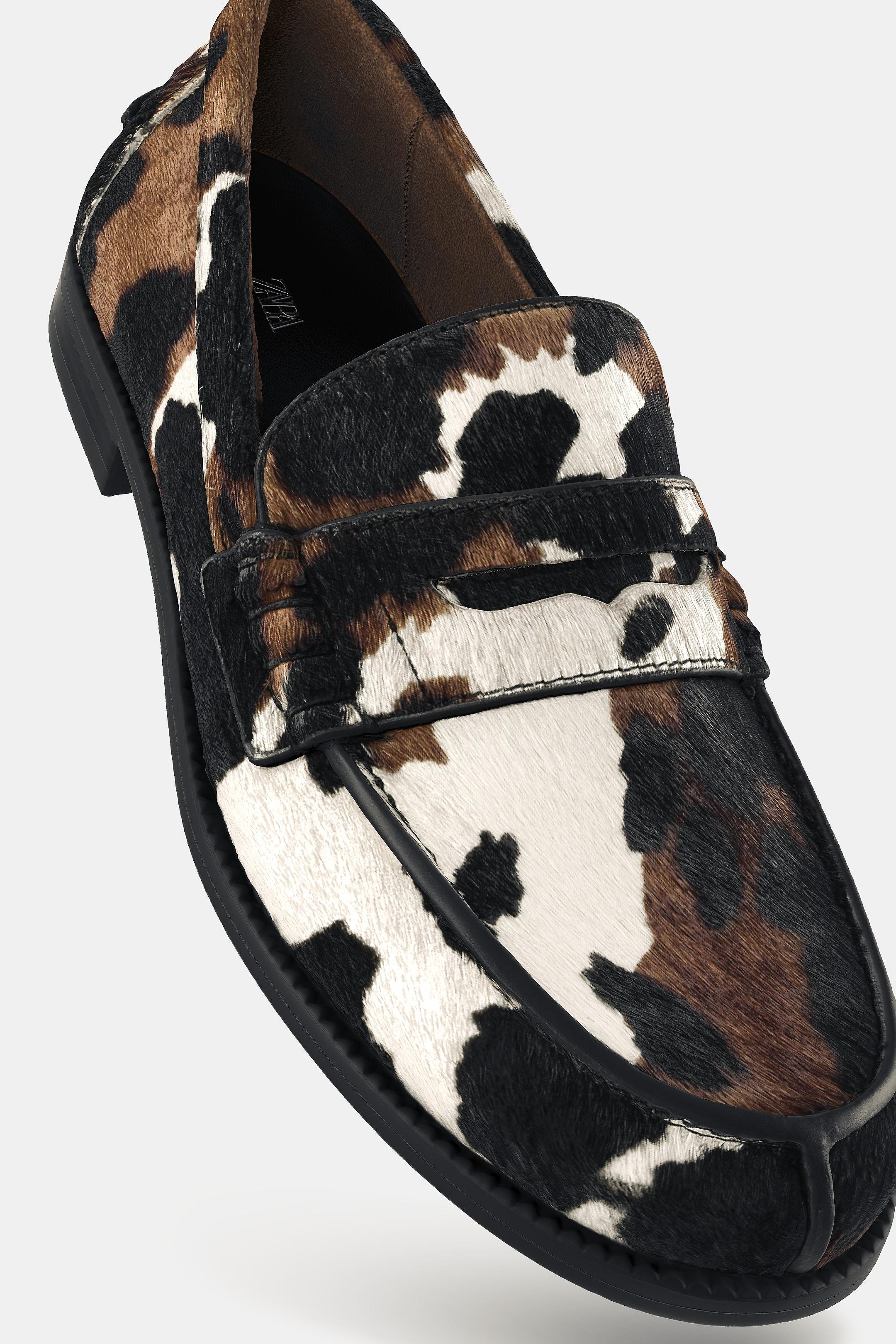 ANIMAL PRINT LEATHER LOAFERS - Multicoloured by Zara