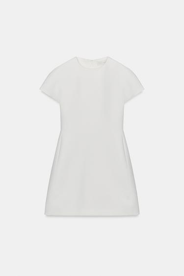 KRÁTKE ŠATY ZW COLLECTION - Šedobiela zn. Zara