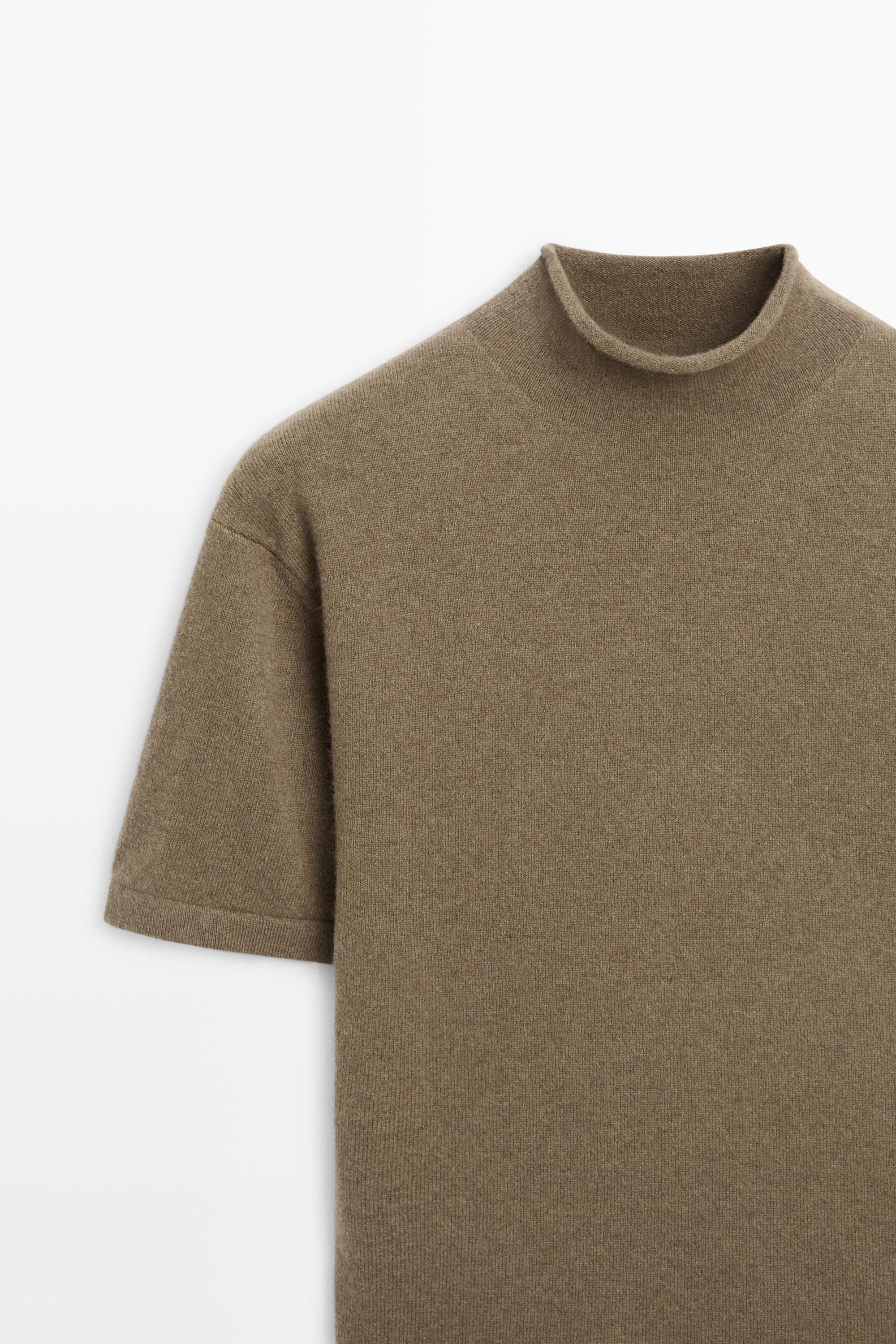 Wool blend knit mock turtleneck sweater
