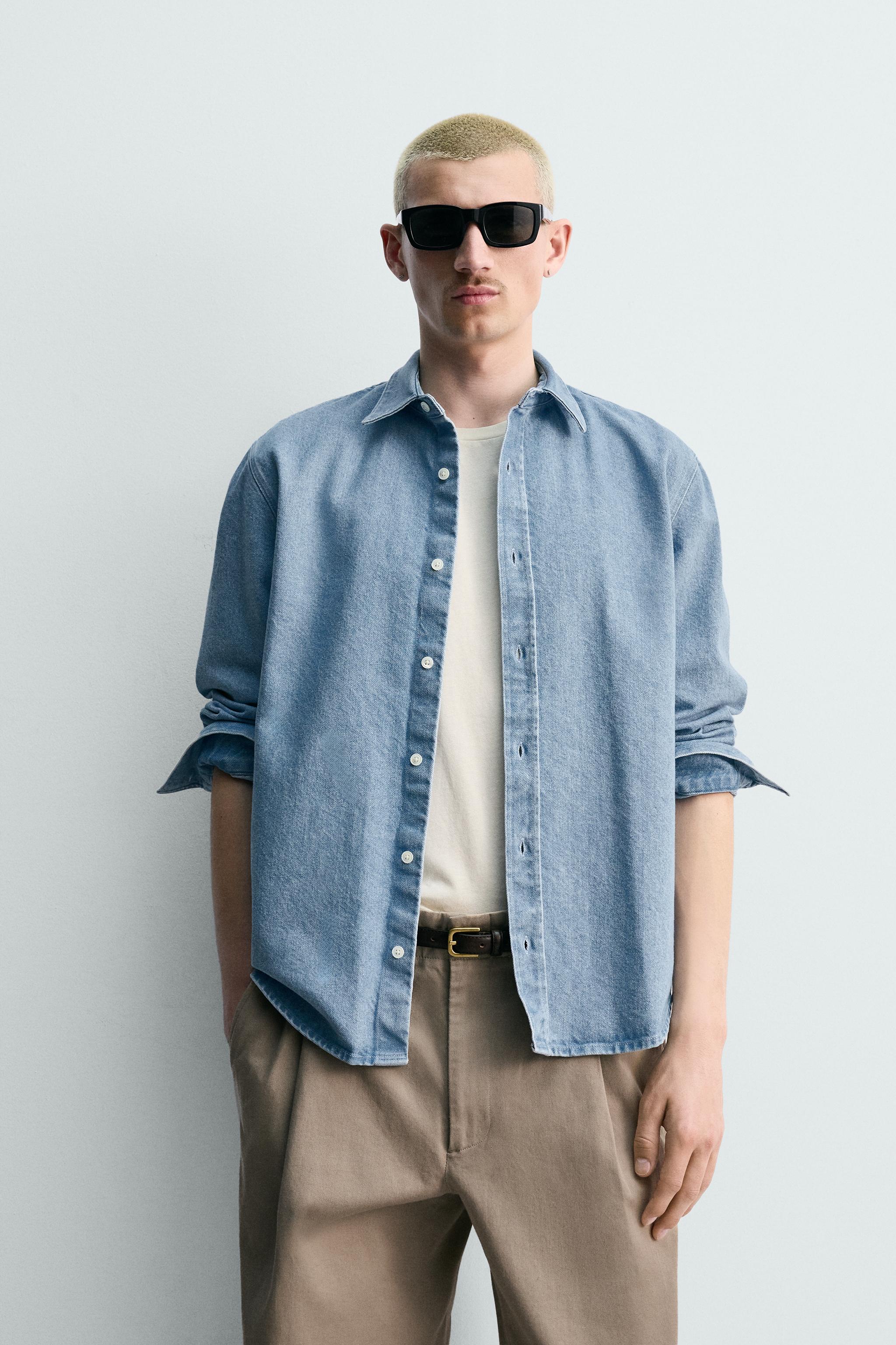 WASHED REGULAR FIT DENIM SHIRT