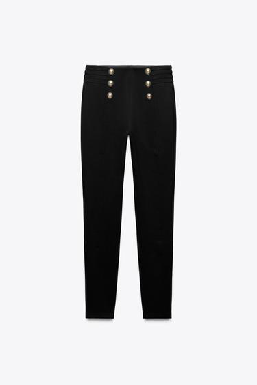 LEGGINGS MIT GOLDFARBENEN KNÖPFEN - Schwarz von Zara - Bild 0