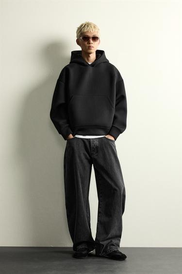 SUDADERA COMPACTA BOXY FIT - Negro de Zara - Imagen 0