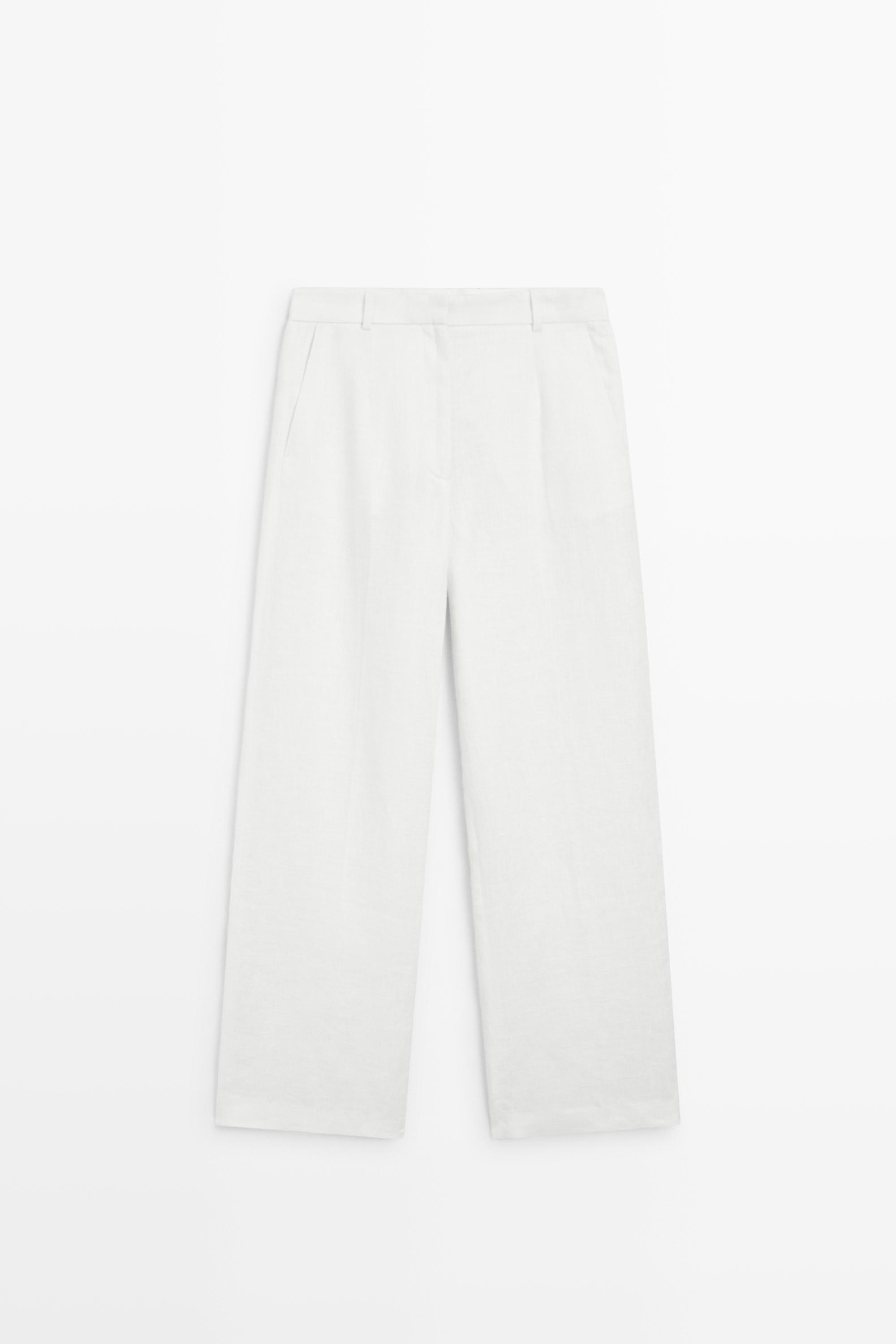 Pantalon 100% lin à pinces