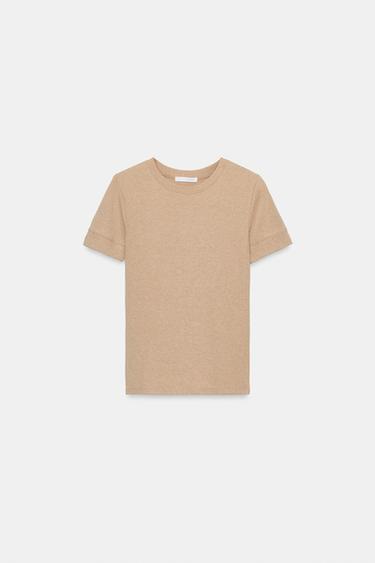CAMISETA MANGA CORTA - Beige vigoré de Zara