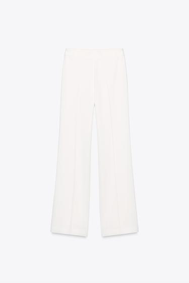 ZW COLLECTION STRAIGHT LEG TROUSERS - Ecru by Zara