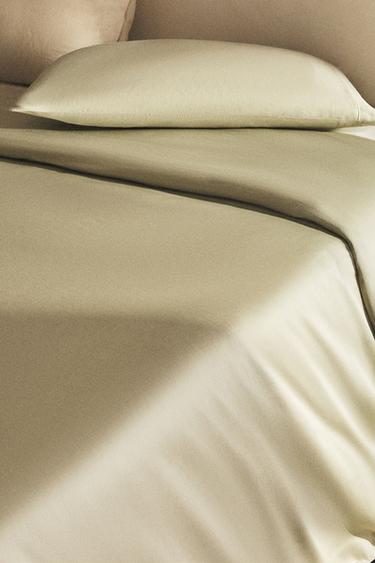 SATEEN DUVET COVER (300 THREAD COUNT) - Green by Zara