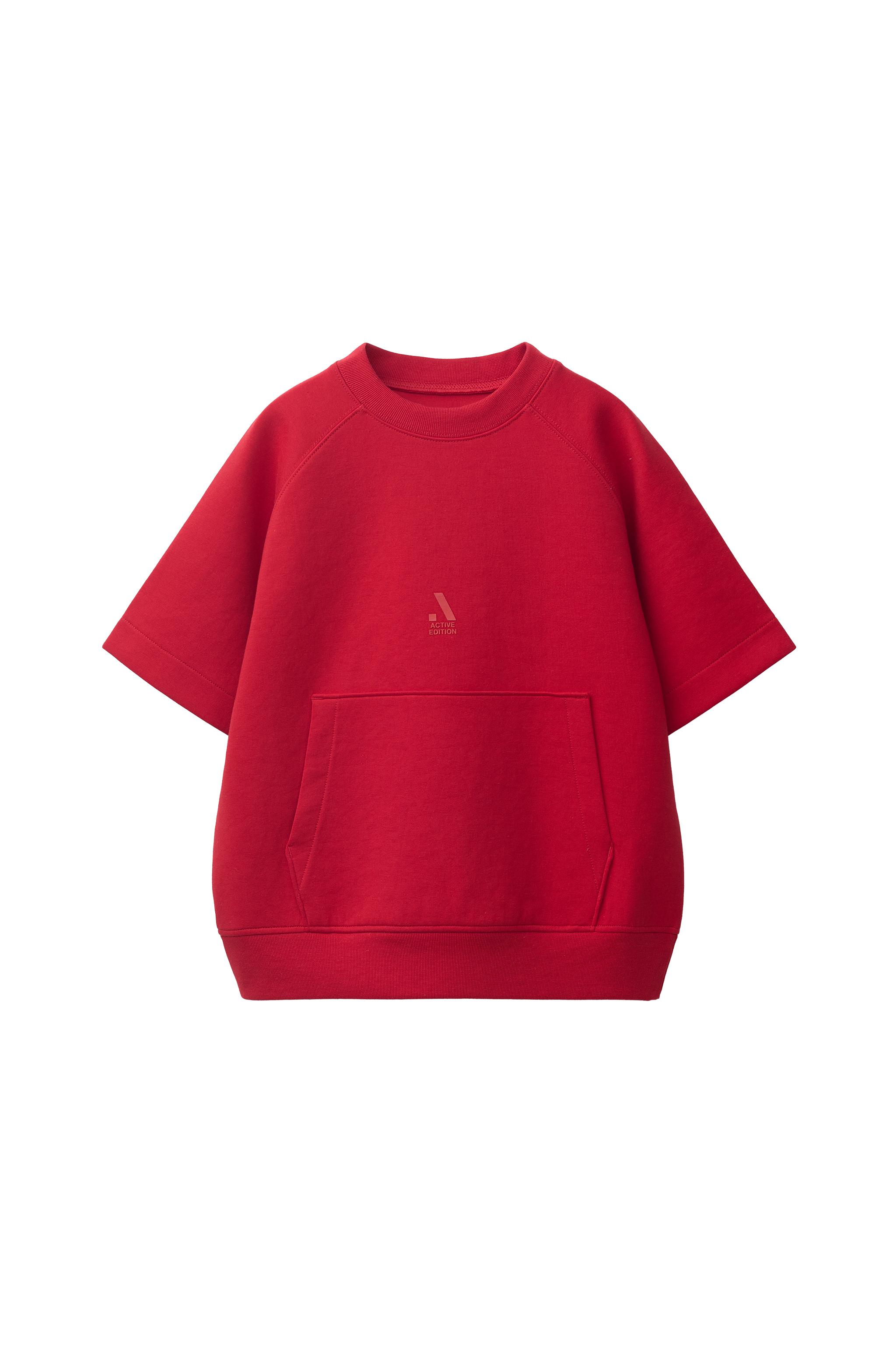 インターロックスポーティロゴスウェットシャツ - レッド | ZARA Japan