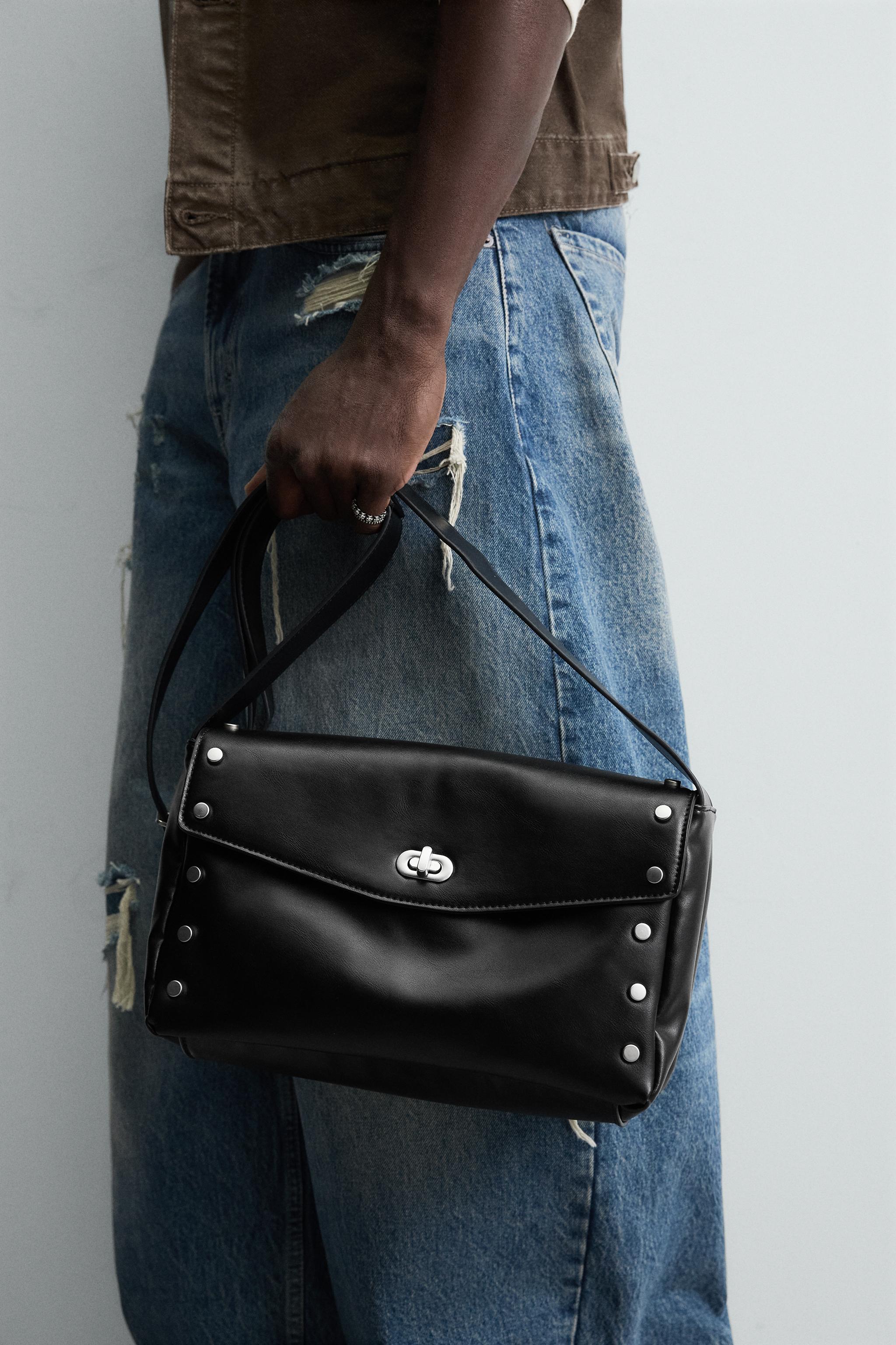 Lei様 Zara 100% Suede Leather Crossbody Bag With Buckle Strap