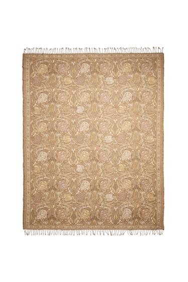 FLORAL JACQUARD THROW - Pink by Zara