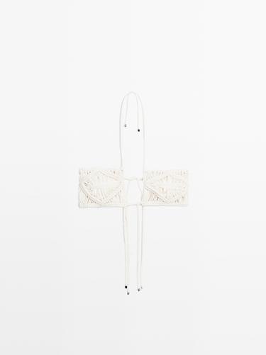 Set bikini macramé - Blanco roto de Zara
