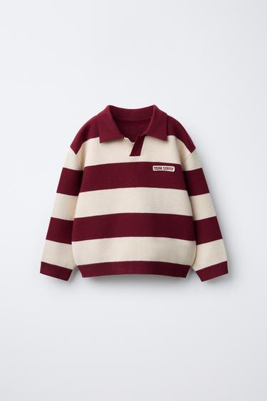 POLO PUNTO VARSITY RAYAS - Crudo / Granate de Zara - Imagen 0