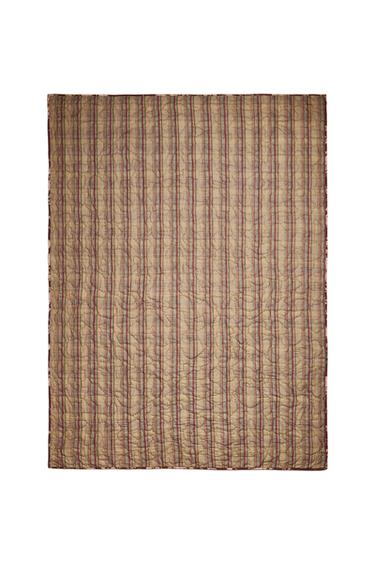 MANTA DE ALGODÃO LISTRADA - Bege da Zara